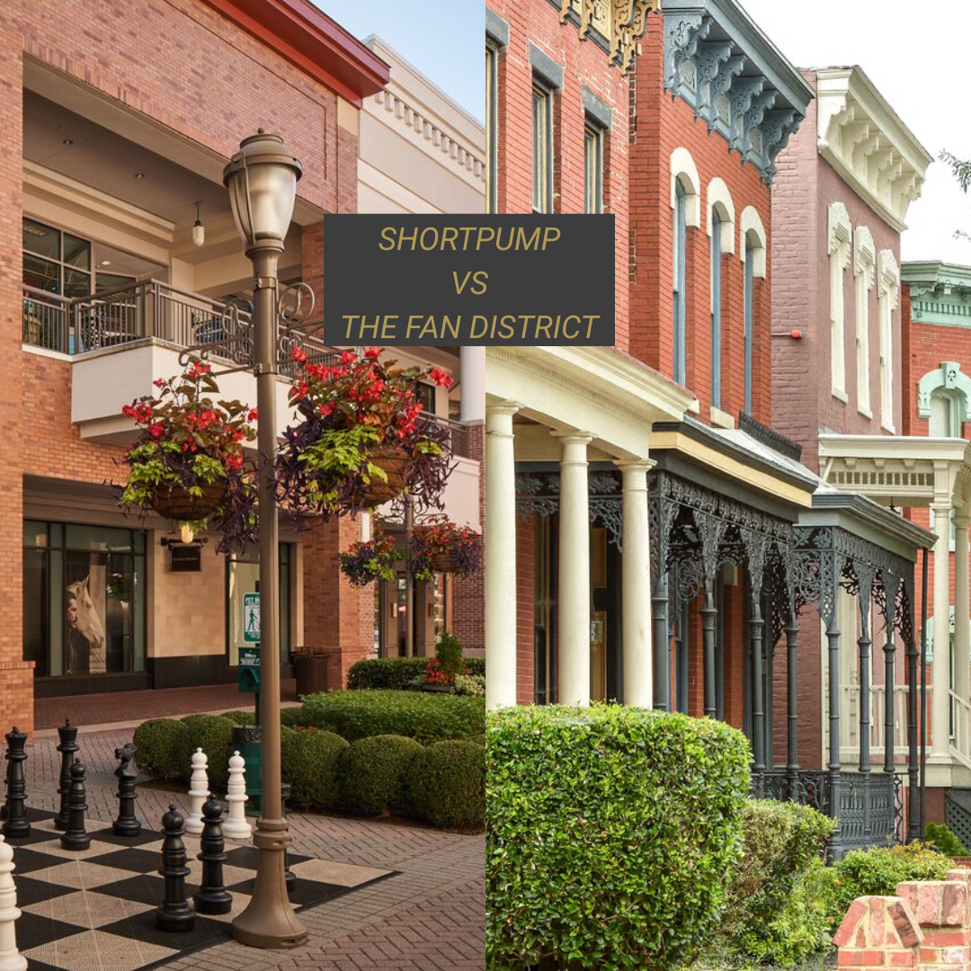 Comparing the suburban charm of Short Pump with the historic urban feel of The Fan District in Richmond